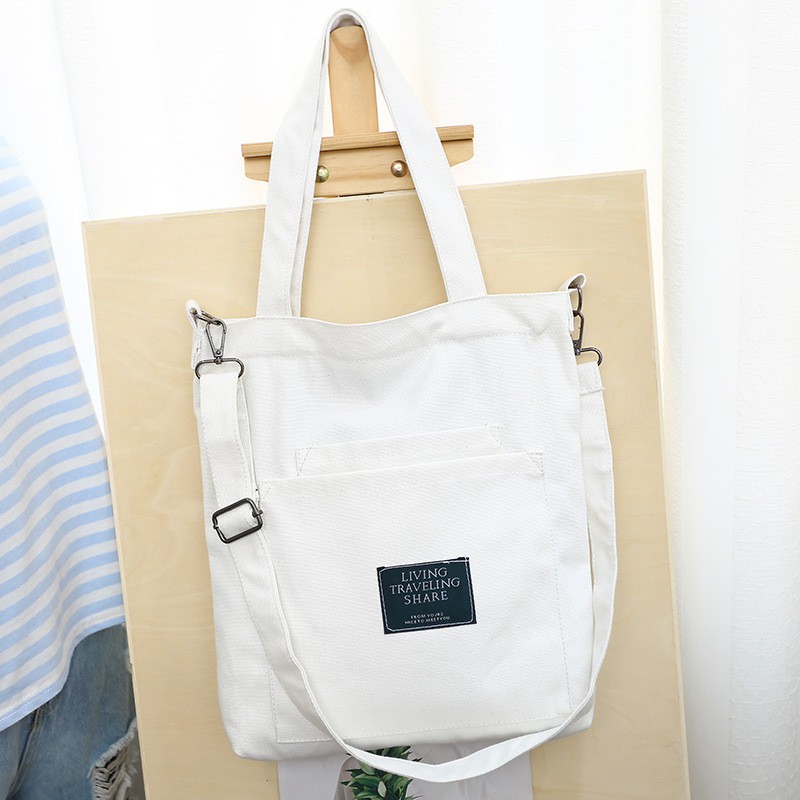 Túi vải bố canvas tote đựng đồ quần áo đeo vai thời trang nhỏ giá rẻ LUKAMO TX04