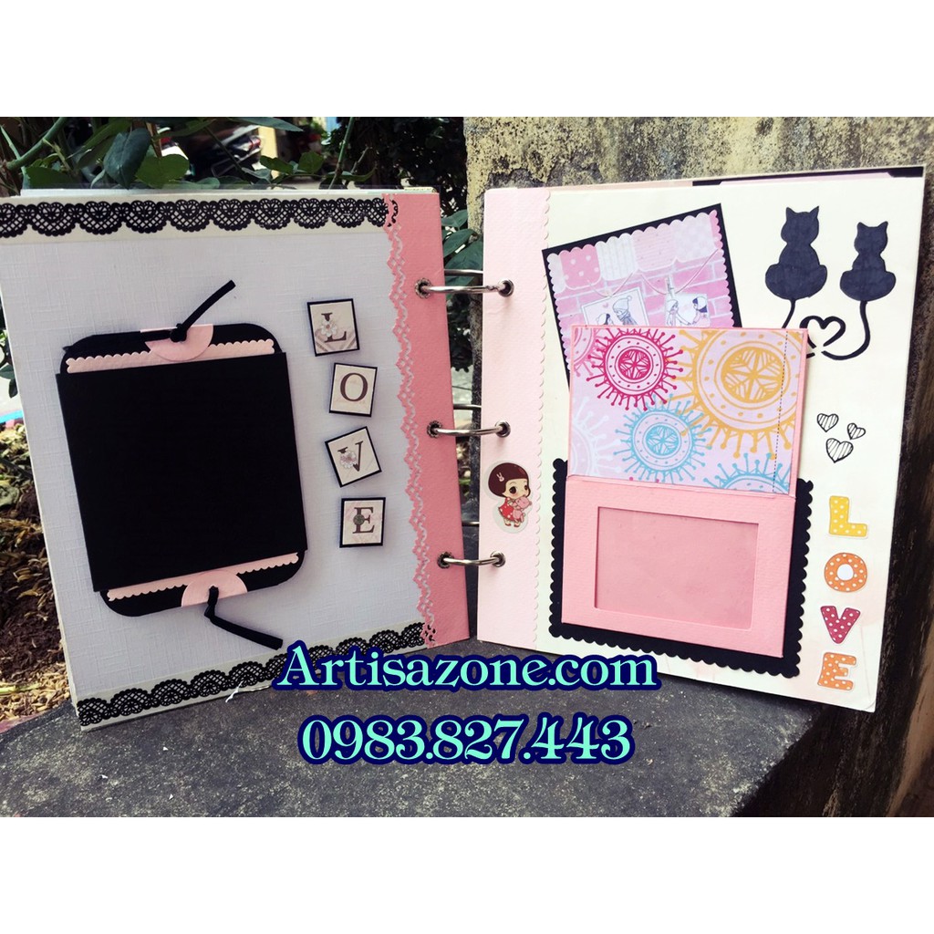 Album dán ảnh - Scrapbook handmade (Từng mẫu sản phẩm được mô tả bên dưới bài viết)