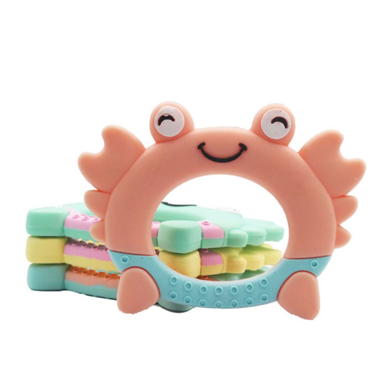 Đồ Chơi Ngậm Nướu Bằng Silicon Hình Chú Cua Hoạt Hình Đáng Yêu Dành Cho Trẻ Sơ Sinh