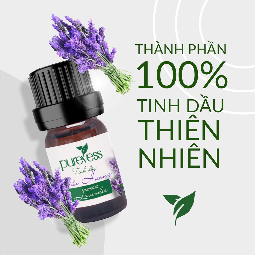 Tinh dầu Oải Hương thơm phòng, giúp giảm stress trấn tĩnh tinh thần giúp ngủ ngon PUREVESS 20ml