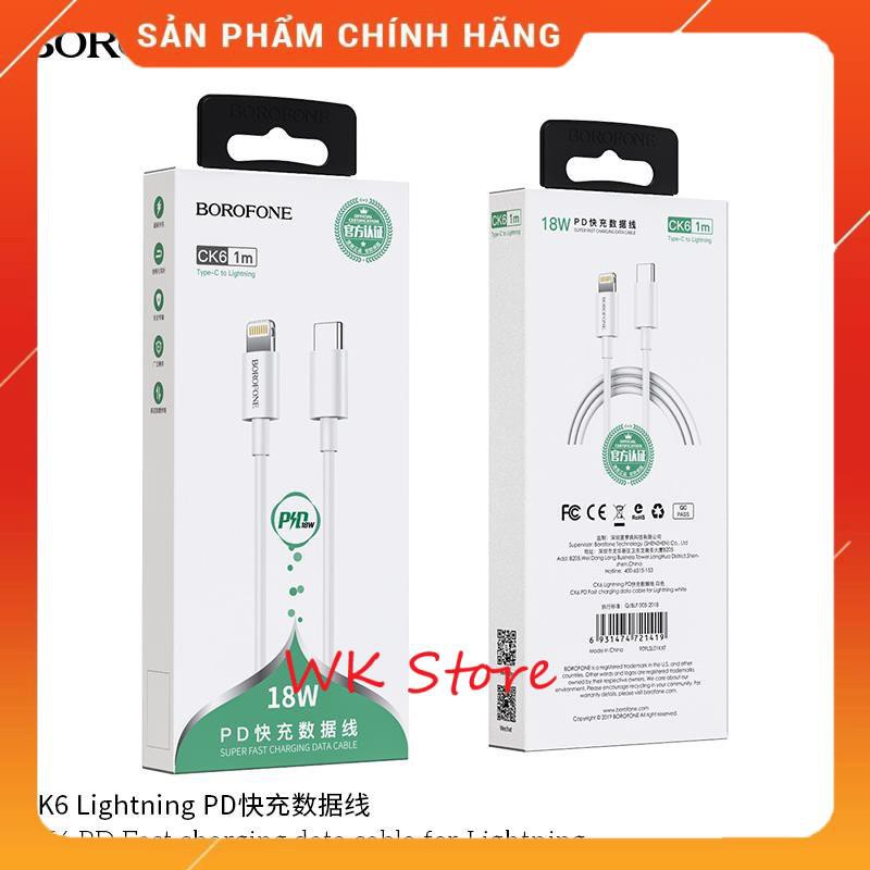 Cáp sạc nhanh PD Iphone 20W Borofone CK6 (Chính hãng, BH 1 năm)