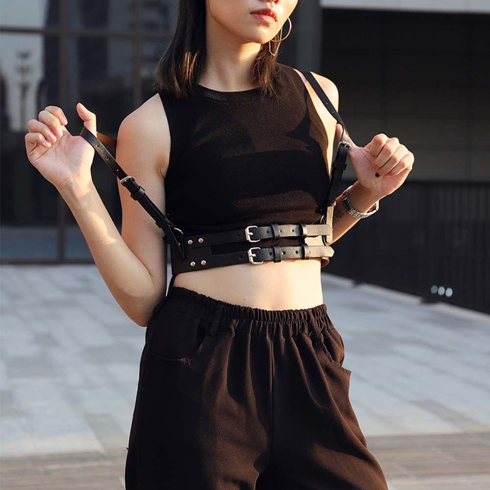 BACK2LIFE Dây Nịt Da Pu Phong Cách Gothic Punk Cá Tính Dành Cho Nữ