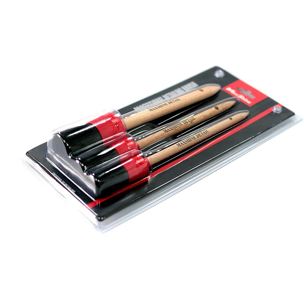 BỘ 3 CỌ VỆ SINH ĐA DỤNG CÁN GỖ MAXSHINE DETAILING BRUSH SET 3 PACK 704610