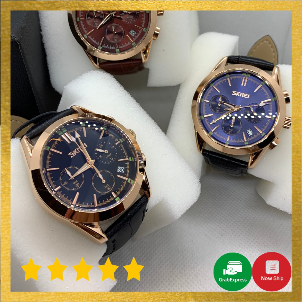 Đồng hồ nam skmei 9127 chính hãng dây da phong cách nam tính lịch lãm, mạt kính chống xước, chống nước-TIGER98_SHOP | BigBuy360 - bigbuy360.vn