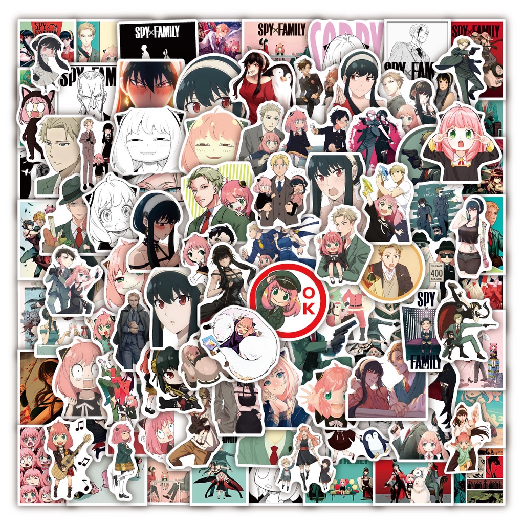 Set 200/100/150/50 Nhãn Dán Hình Anime Dùng Trang Trí Laptop/Điện Thoại/Va Li