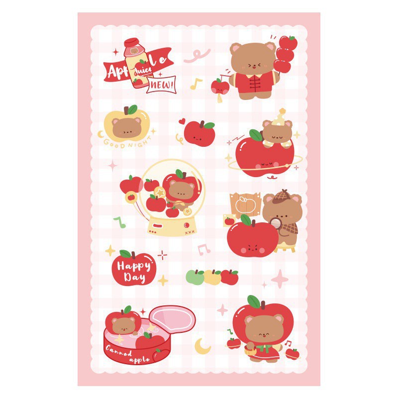 Miếng Dán Hình Trái Cây / Động Vật Dễ Thương Dùng Trang Trí Sổ Tay / Nhật Ký