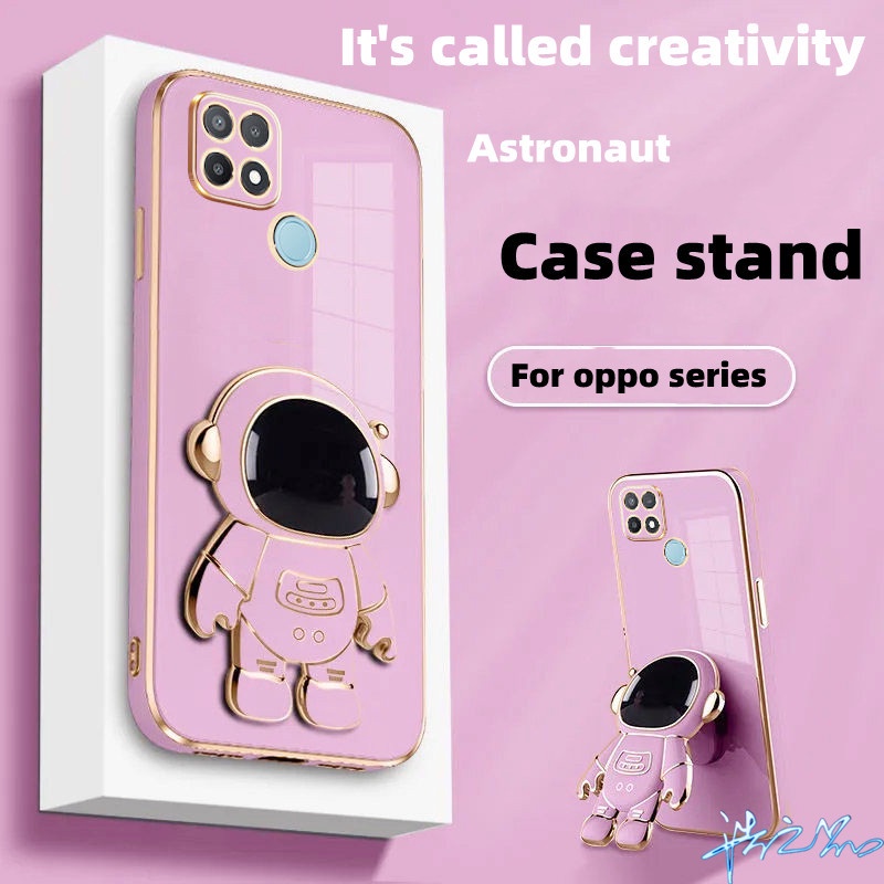 Ốp Điện Thoại In Hình Phi Hành Gia Có Giá Đỡ Cho OPPO A15S Case A16 A15 A57 2022 A55 A54 A74 A94 A93 4G Casing 2022
