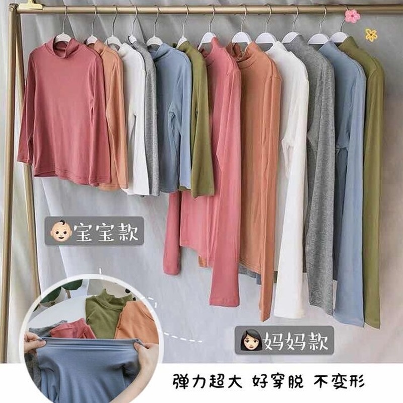 Áo Thun Tay Dài Cổ Lọ Màu Sắc Đơn Giản Dễ Phối Đồ Cho Bé Gái