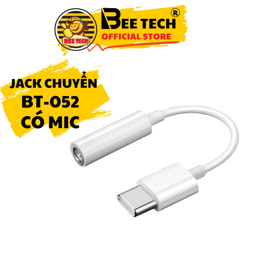 Jack Chuyển Đổi BEETECH BT053 Có Mic Chân Type C, Kết Nối Điện Tử Cho Điện Thoại