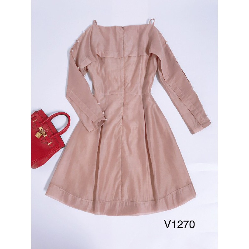 [ xả kho ] MiD Đầm hở vai đính ngọc tay dài V1270 Mie Design kèm ảnh thật