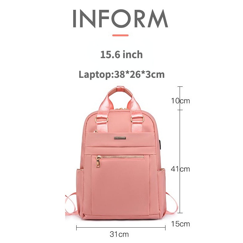 Balo đựng laptop chống sốc không thấm nước có cổng sạc USB 15.6 inch