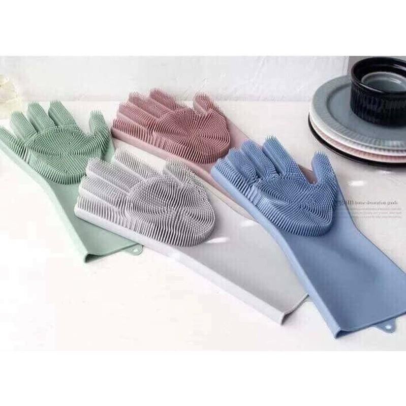 Găng Tay Silicon Rửa Bát Tạo Bọt (1 Đôi) - HV Store 982