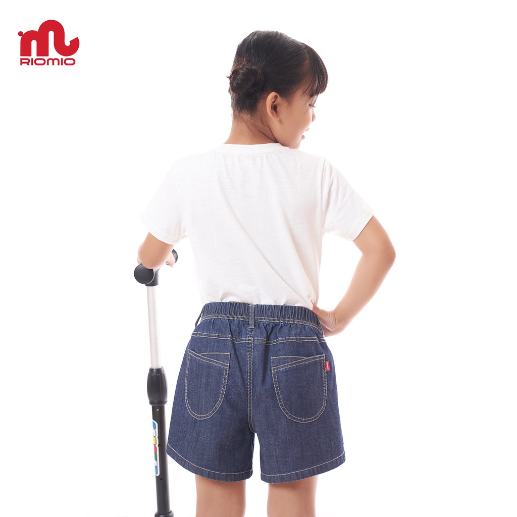 Quần short jeans cao cấp Riomio cho bé gái 𝐑𝗼𝐱𝐚𝐧𝐚 gấu lượn cong, cá tính siêu xinh 100% cotton USA - RO079