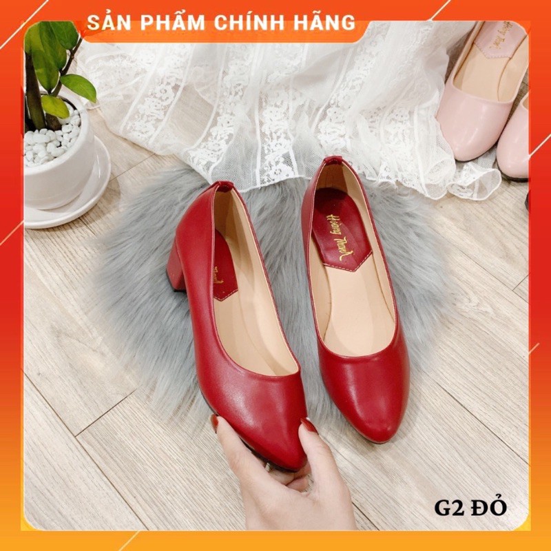 Giày Cao Gót Nữ Big Size 3 Phân Giày Búp Bê Đế Vuông Mũi Nhọn Hoàng Thanh G2