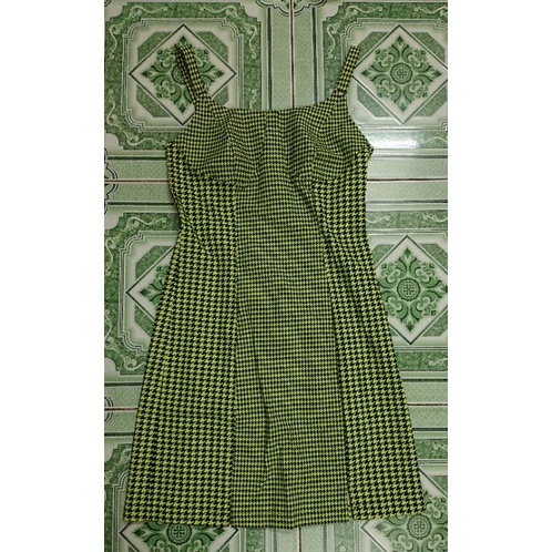 Đầm Váy Yêm Hai dây Caro nhỏ Kèm nịch và túi Hàng Hiệu