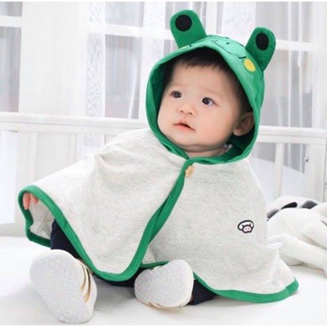 Áo Choàng Nắng Bé Trai Và Bé Gái Vải Cotton In Hình Chú Ếch MINKY SOON Cho Bé Từ 5 - 20kg