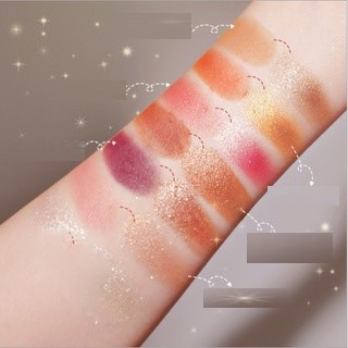Hộp phấn mắt HANRU kèm phấn bắt sáng ánh nhũ lấp lánh bằng thiếc thiết kế dạng hộp kẹo