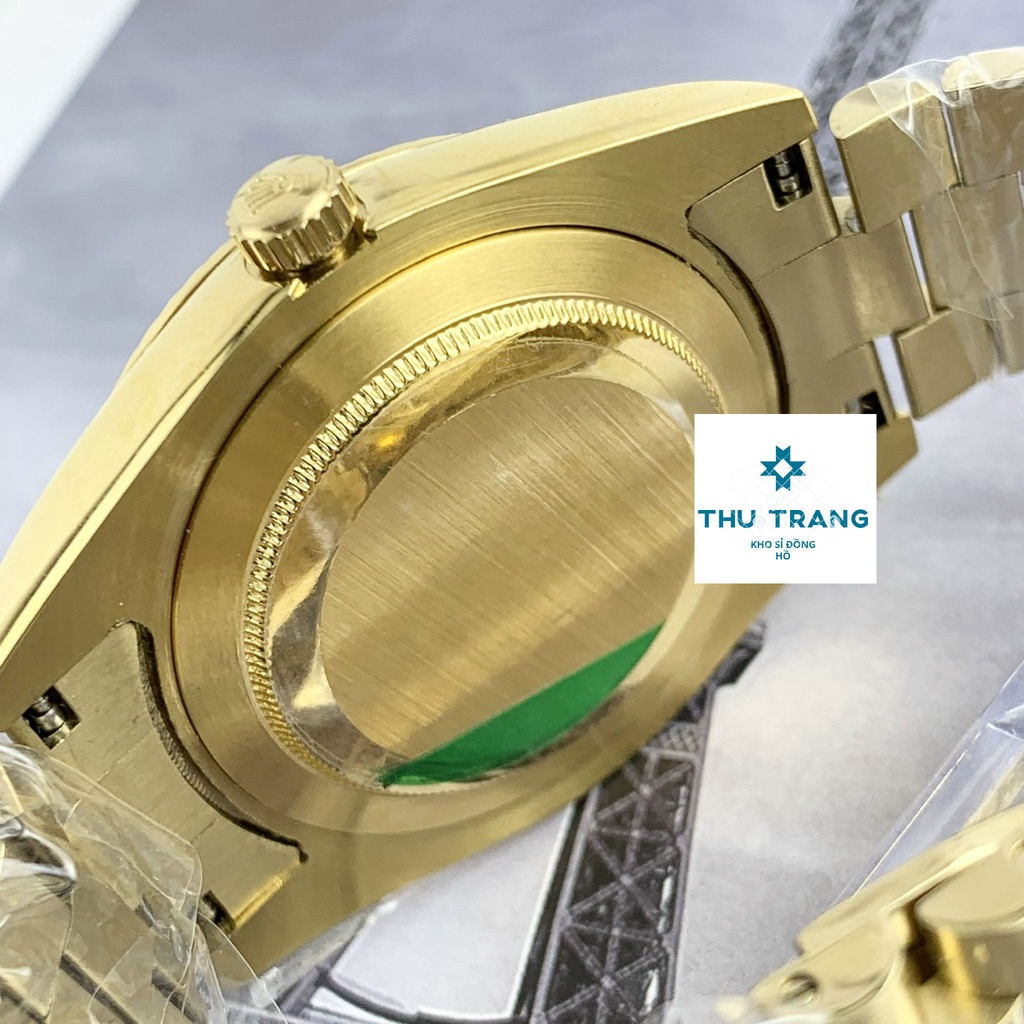 Đồng hồ nam Rolex đồng hồ cơ Automatic Rolex classic 2 lịch mặt KHẢM TRAI dây VÀNG size 40-41mm