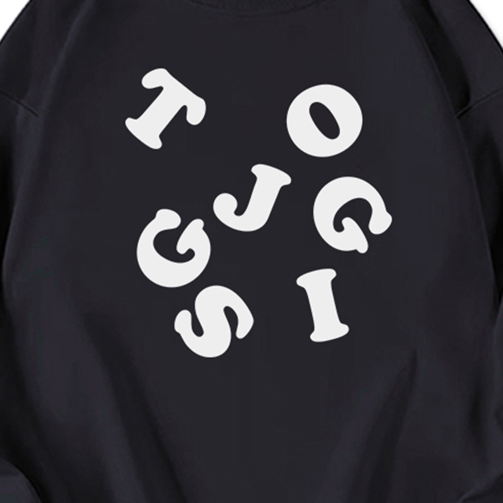 Áo sweatshirt/ Áo thun/ Áo hoodie RDGF tay dài dáng rộng in họa tiết chữ cái phong cách Hàn Quốc đơn giản thời trang