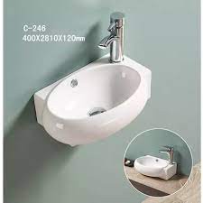 Chậu lavabo mini treo góc hoặc thẳng phong cách tinh tế, phù hợp vỡi diện tích phòng tắm hẹp