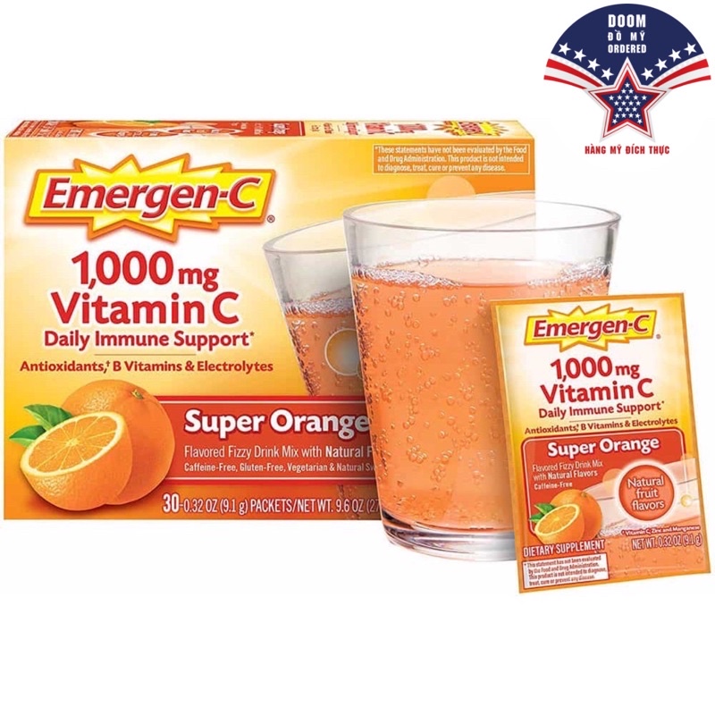Gói C sủi hương trái cây EmergenC VitaminnC 1000 mg