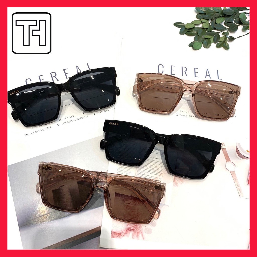 Kính Râm Chữ Nhật Thời Trang, Kính Mắt UV400 Ulzzang Thời Trang Hàn Quốc Nam Nữ FERADO (tặng kèm hộp đựng kính)