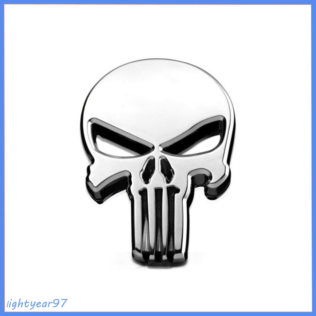 Huy Hiệu Kim Loại Hình Đầu Lâu 3D Trang Trí Xe Hơi Xe Máy