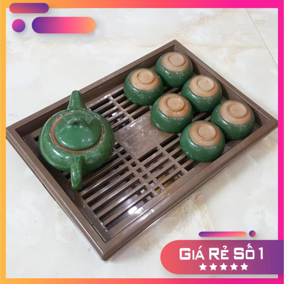 [Rẻ Vô Địch] Khay trà giả gỗ kiểu dáng cổ điển nhựa Việt Nhật5676