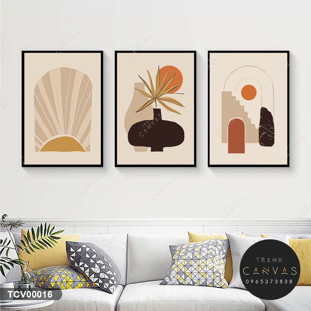 Tranh Canvas Bohemian Bộ 3 tấm - Phong cách tối giản