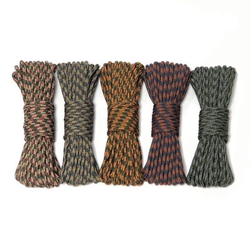 Dây lẻ - Dây Dù 5mm tròn ko lõi họa tiết ấn tượng chắc chắn dùng làm macrame, căng lều, dây phơi, trang trâ