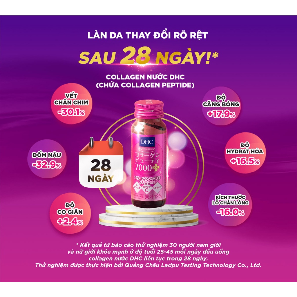 Liệu Trình 30 Ngày Trẻ Hóa Làn Da DHC Nhật Bản Collagen Nước Beauty 7000 Plus (50ml X 30 Chai)