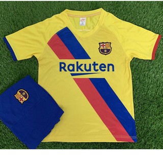 Bộ áo bóng đá trẻ em Barca vàng 2019-2020