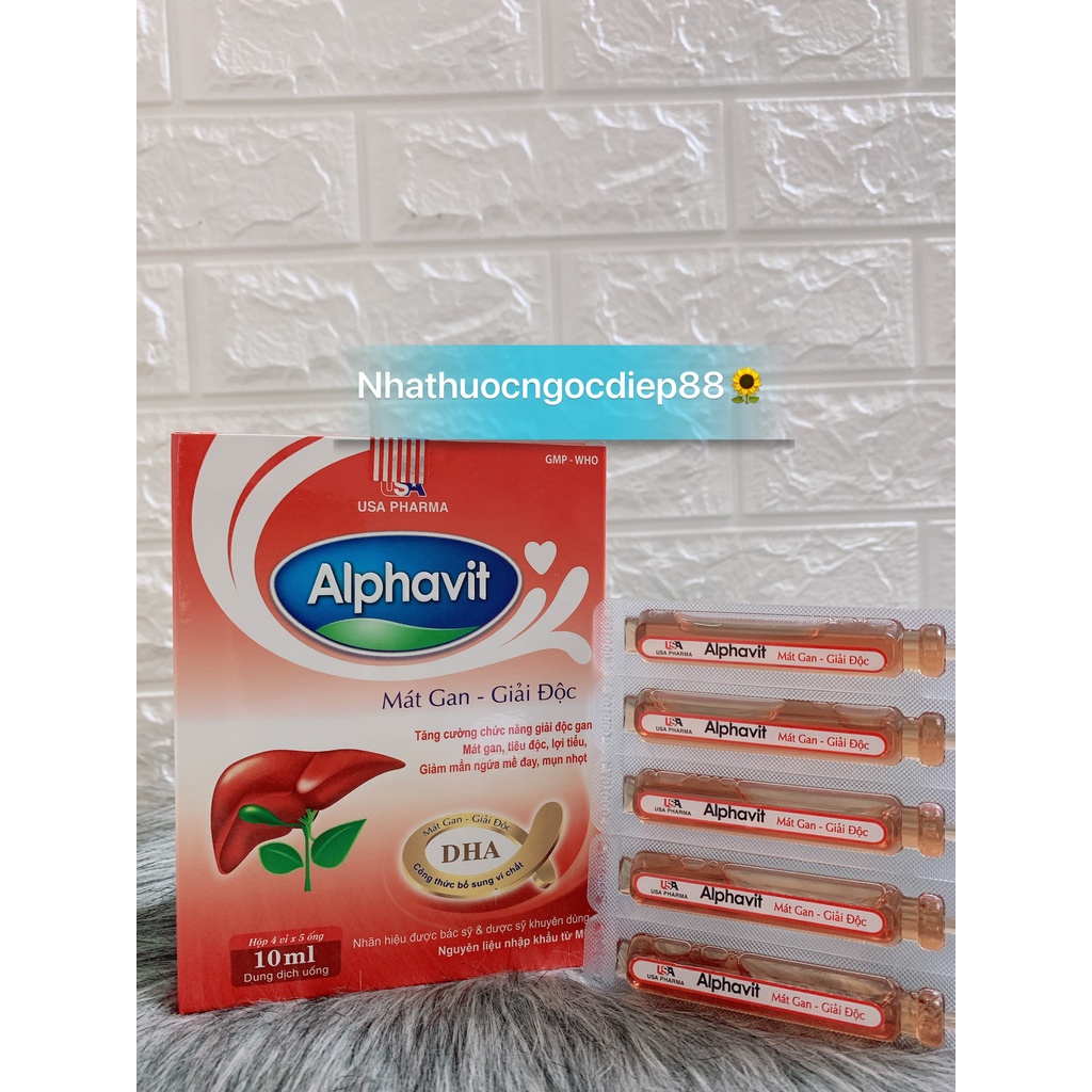 (CHÍNH HÃNG)Alphavit mát gan thanh nhiệt giải độc hộp 20 ống