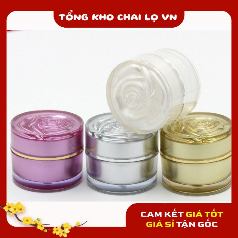 Hủ Đựng Kem ❤ SIÊU RẺ ❤ [5g,10g,20g] Hũ chiết mỹ phẩm hoa hồng đựng mỹ phẩm, phụ kiện du lịch