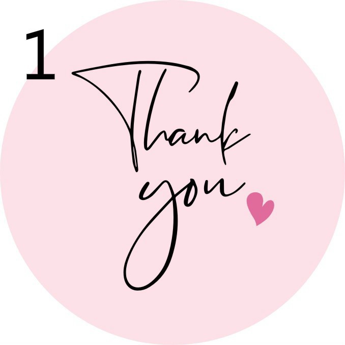 Set 120 miếng dán chữ Thank You màu hồng mới