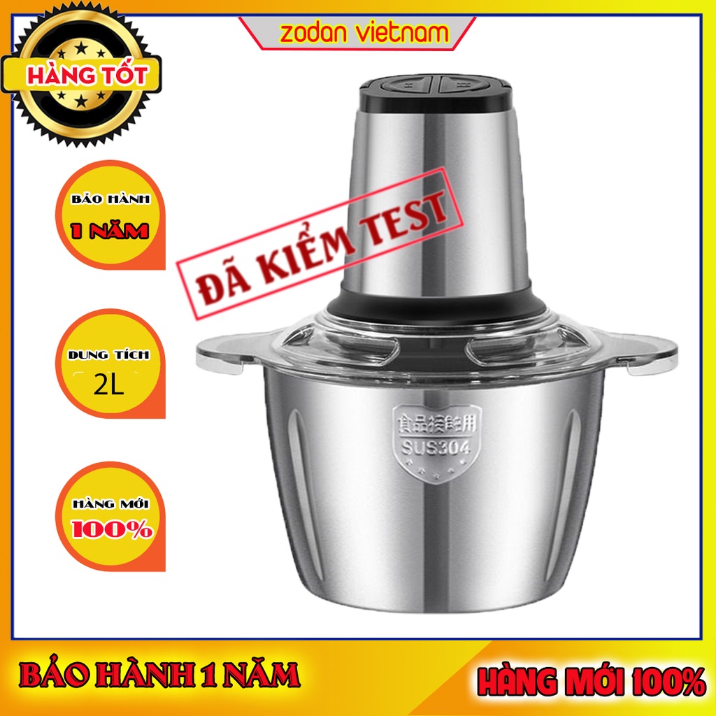 MÁY XAY THỊT FOOD PROCESSOR HDA CỐI INOX 304 DUNG TÍCH 2 LÍT DAO XAY 4 LƯỠI