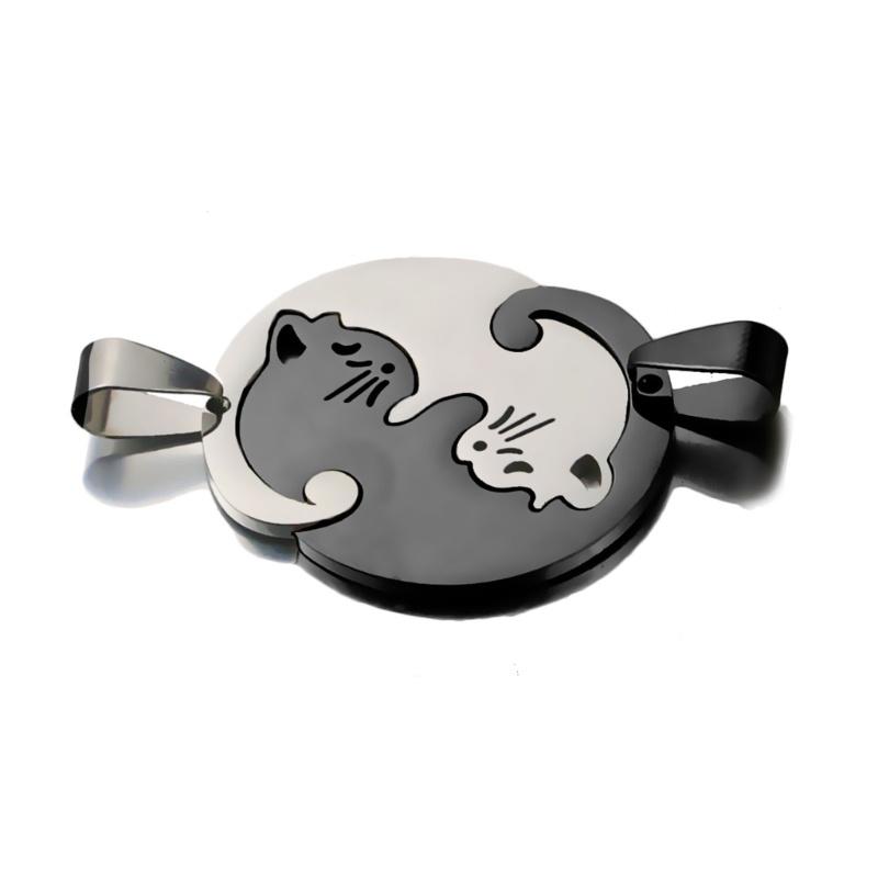 Set 2 Mặt Dây Chuyền Hình Mèo Dễ Thương Cho Nữ