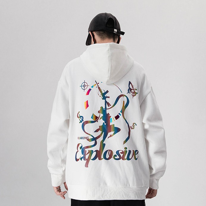 Áo Hoodie Explosive 7 màu Unisex phong cách Hàn Quốc cá tính, Chất Nỉ Dày Dặn Ấm Áp mã HD104 - Tặng vòng xinh | BigBuy360 - bigbuy360.vn