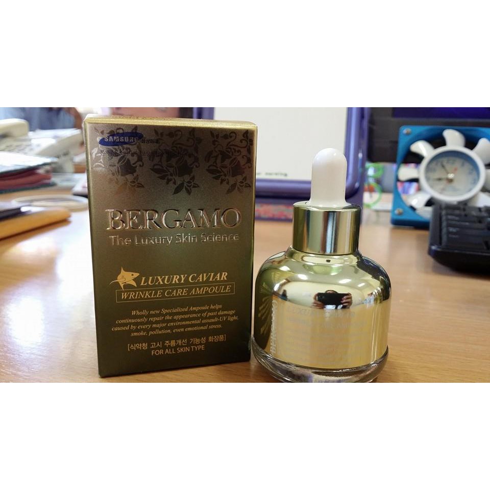 Tinh Chất Bergamo Luxury Xóa Tàn Nhang Mờ Vết Nám Skin Science Luxury Caviar Wrinkle Care Ampoule 30ml-0938416889