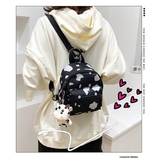 Balo mini 💖 𝑭𝑹𝑬𝑬𝑺𝑯𝑰𝑷 💖 balo nữ vải canvas bò sữa dễ thương - b01