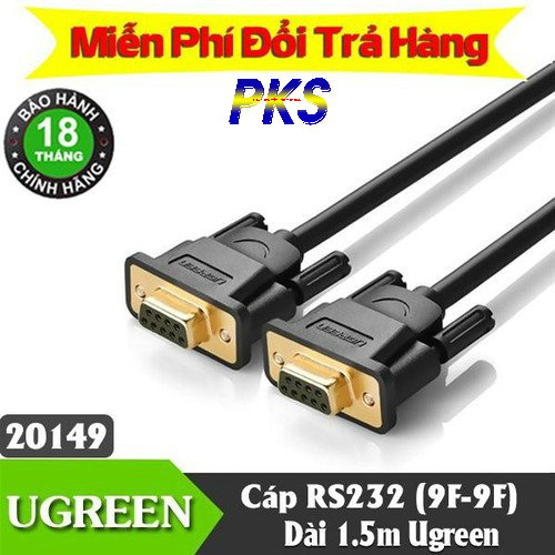 Cáp cổng Com RS232 9 chân âm sang Com 9 chân âm (9F-9F) dài 1,5m - cao cấp chính hãng Ugreen 20149