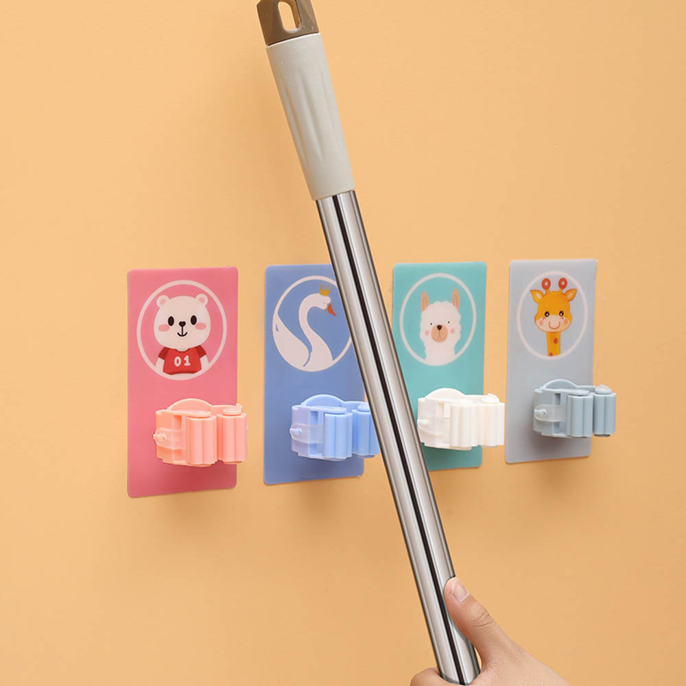 Móc Treo Cây Lau Nhà Dán Tường Hình Hoạt Hình Đáng Yêu