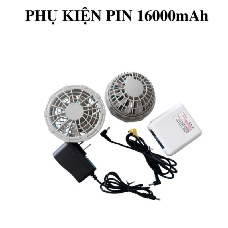 Áo điều hòa, áo quạt gió công nghệ Nhật Bản, pin 16000mah -20000mah