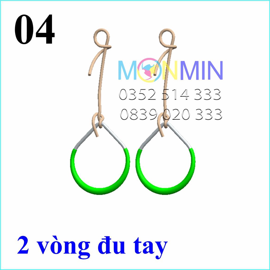 Phụ kiện 2 Vòng đu tay có dây - Xà đu đa năng Stech - Chưa bao gồm khung vận động cho bé