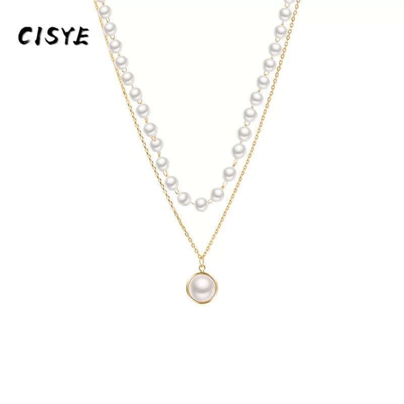 Vòng cổ ngọc trai hai lớp thiết kế cổ điển sang trọng cho nữ