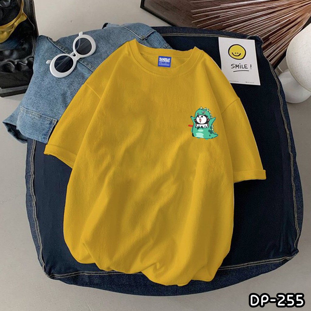 Áo Thun Nam Nữ Tay Lỡ Unisex Phông Trơn Oversize Form Rộng Basic Tee HìnhCLASSIC Hingh Gấu Trúc Khủng Long