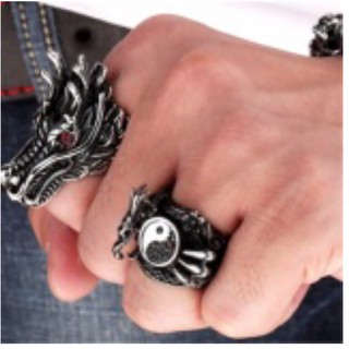 Nhẫn hợp kim đầu thần  rồng tạo nên linh khí bậc quân tử RB45