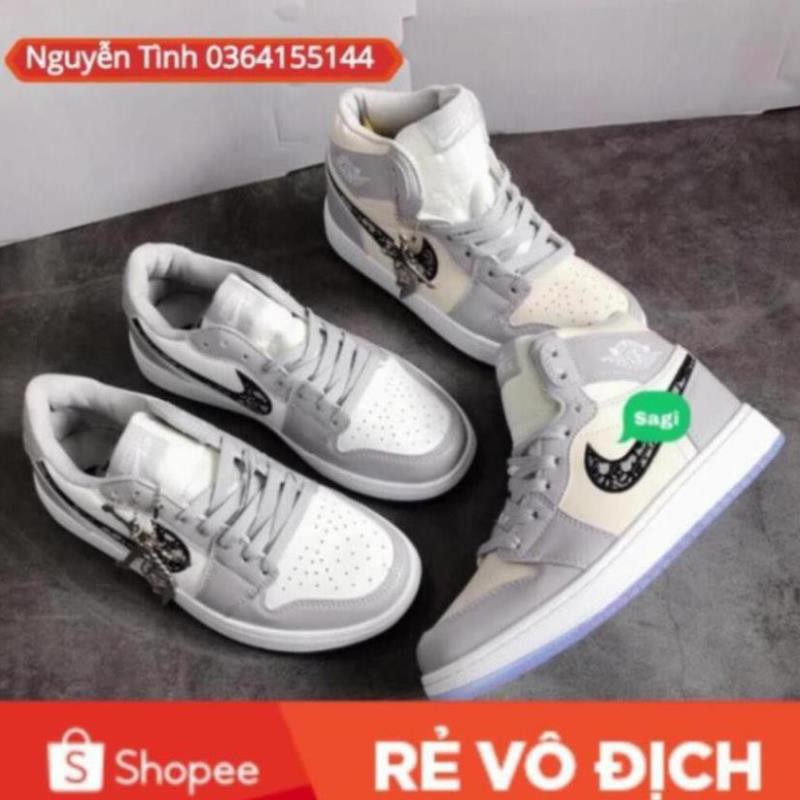 Giày jd dior cổ cao + cổ thấp nam nữ màu xám bản cao cấp 36-43 ^_^