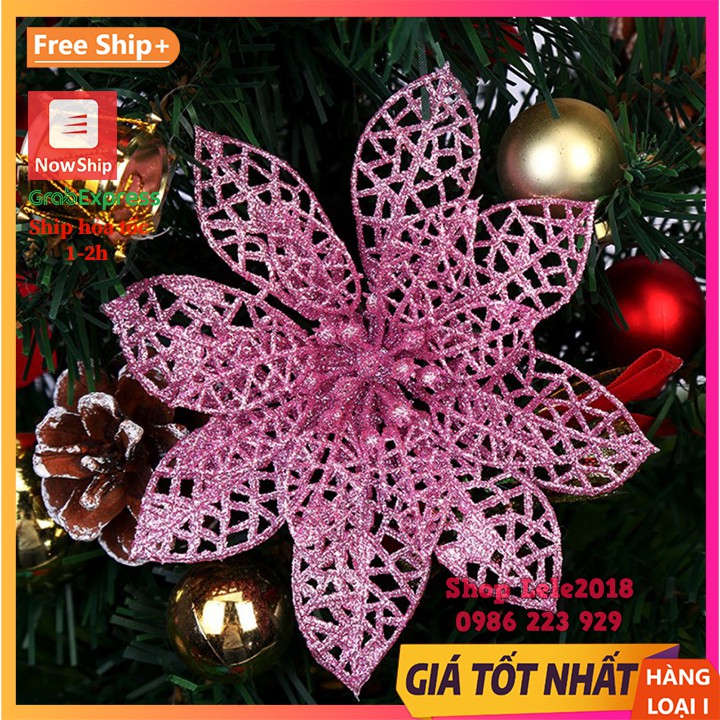 Hoa kim tuyến lưới 15cm loại đẹp trang trí cây thông Noel giáng sinh