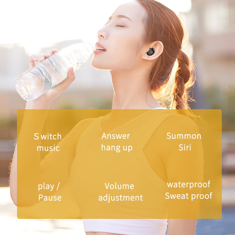 NBX V8 Bluetooth 5.0 headset TWS touch with digital display